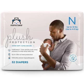 Amazon Brand - Mama Bear Plush Protection Newborn Diapers, Ultra-Soft, Hypoallergenic